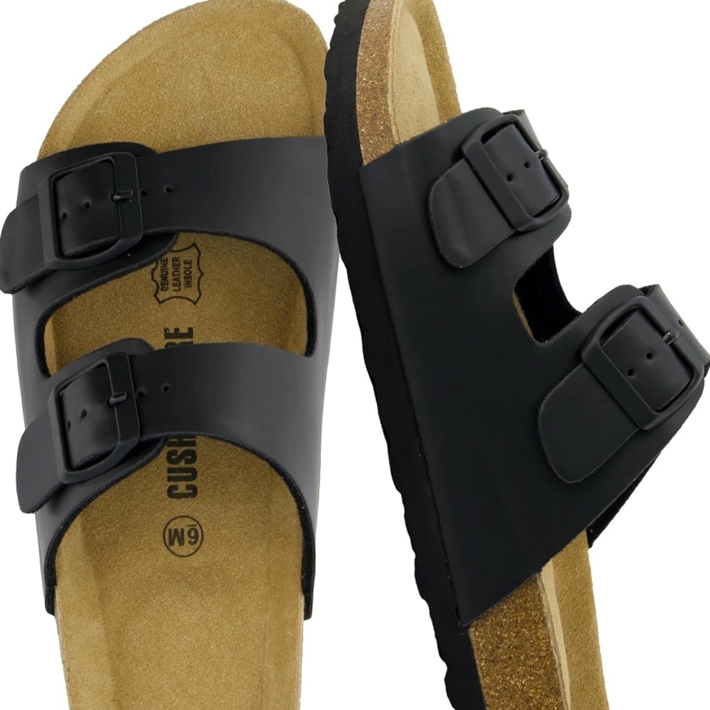 CUSHIONAIRE - NIB - Lane Cork Footbed Sandals - 10